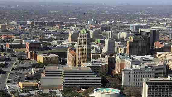 aerial view of the city of san antonio, texas