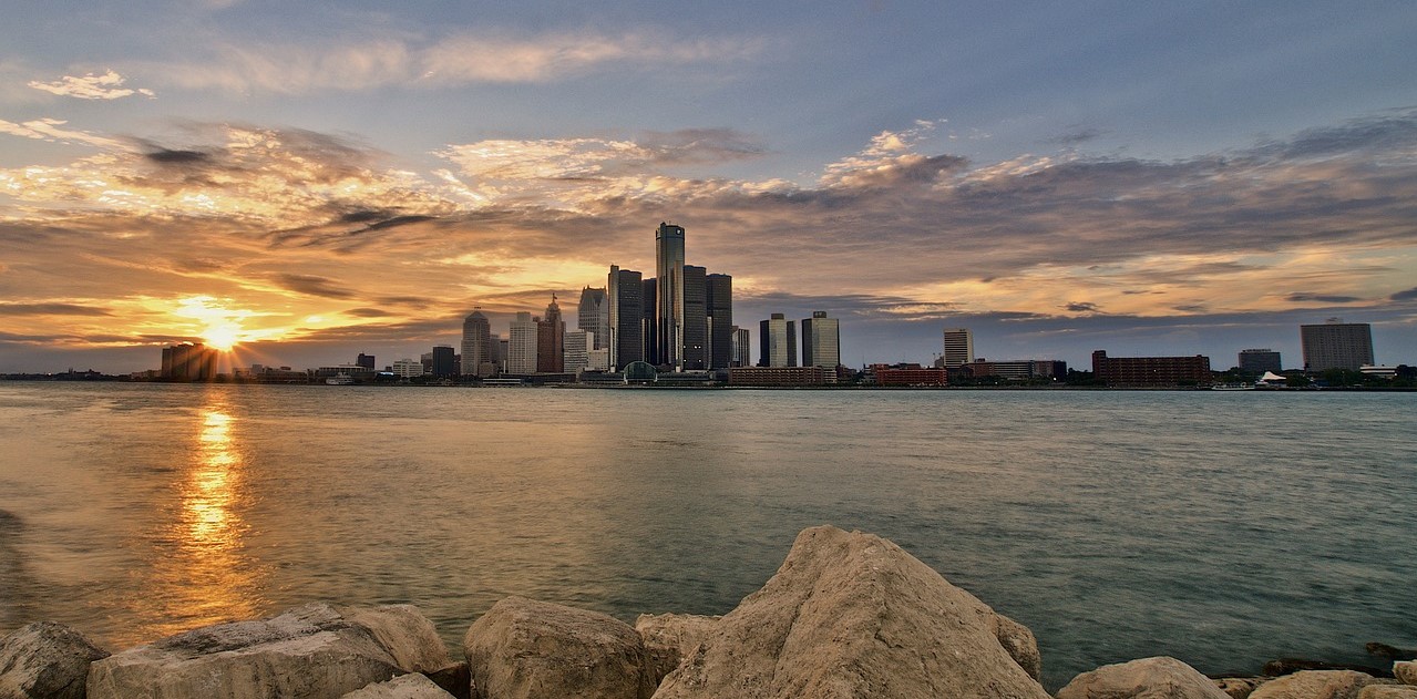 detroit over lake