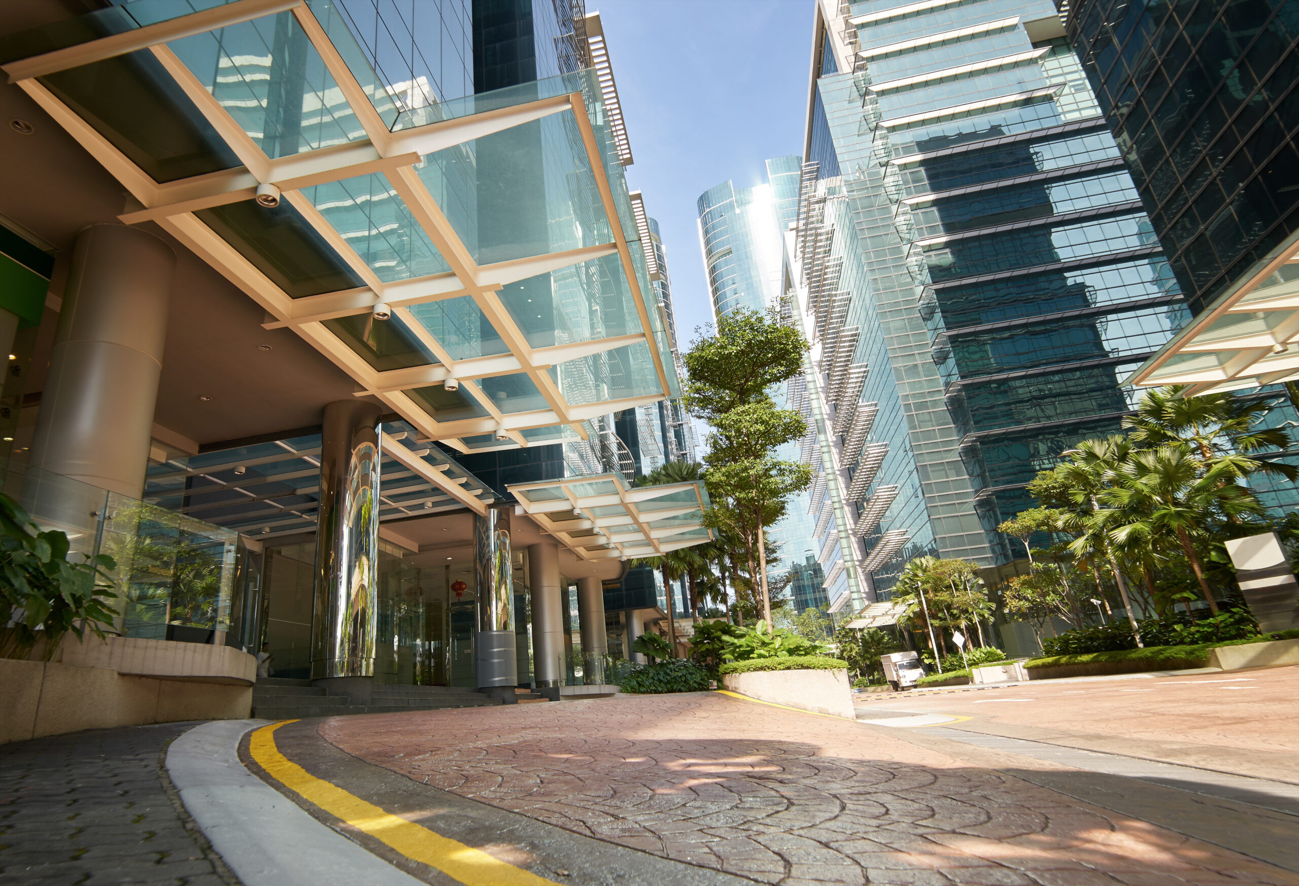 Modern office buildings in central Malaysia.