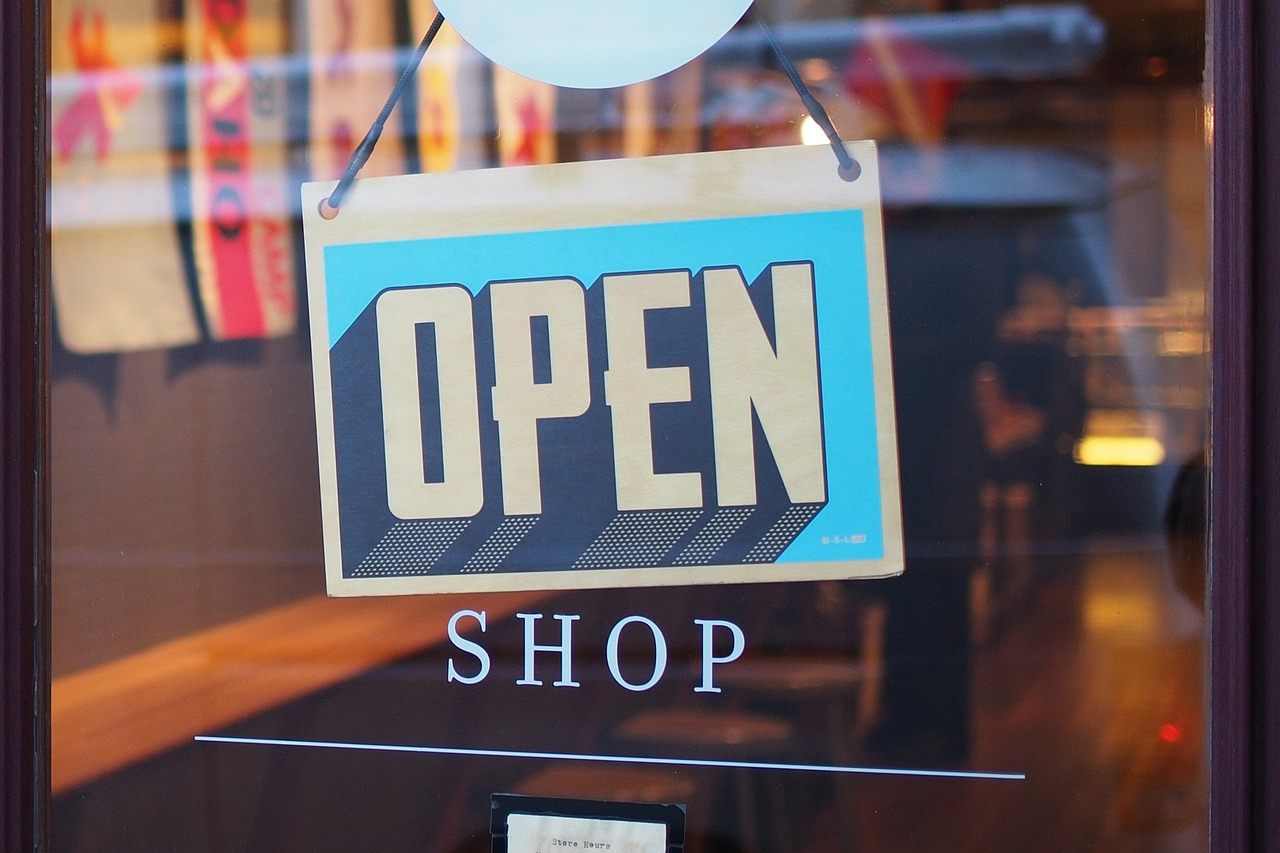 retail store open sign