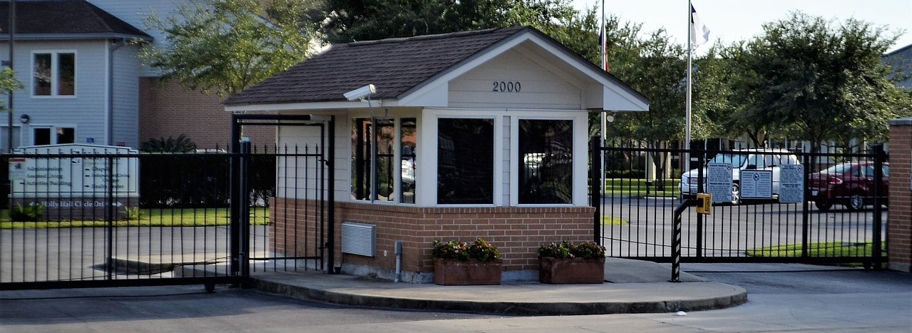 security gate in front of neighborhood