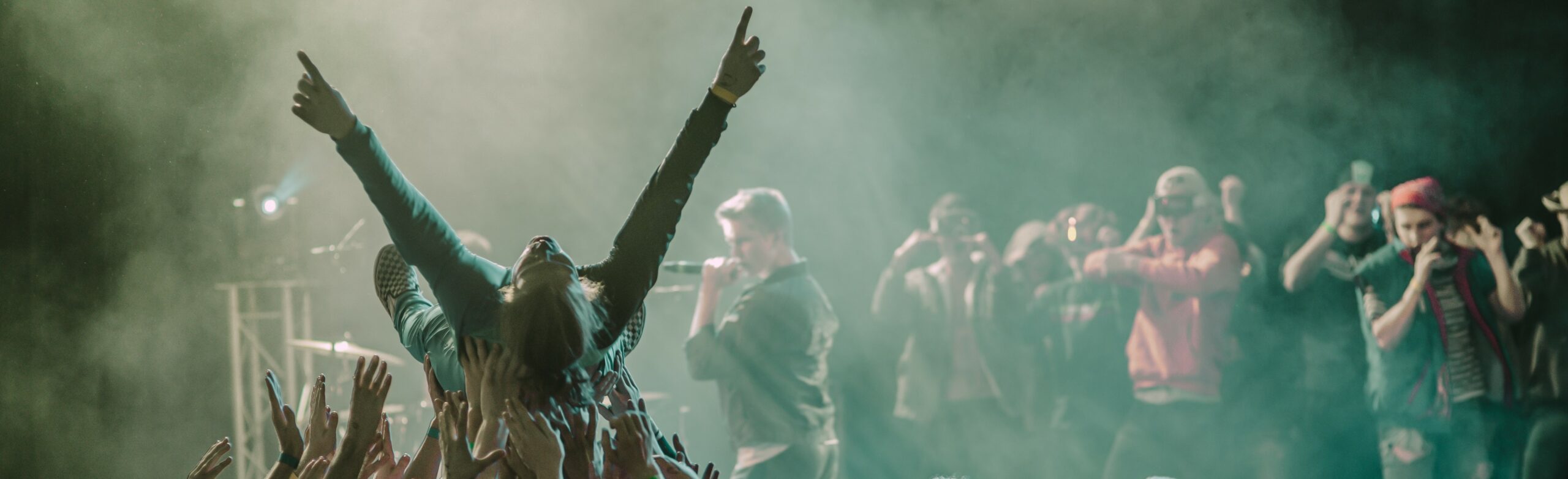 crowd surfer at a concert