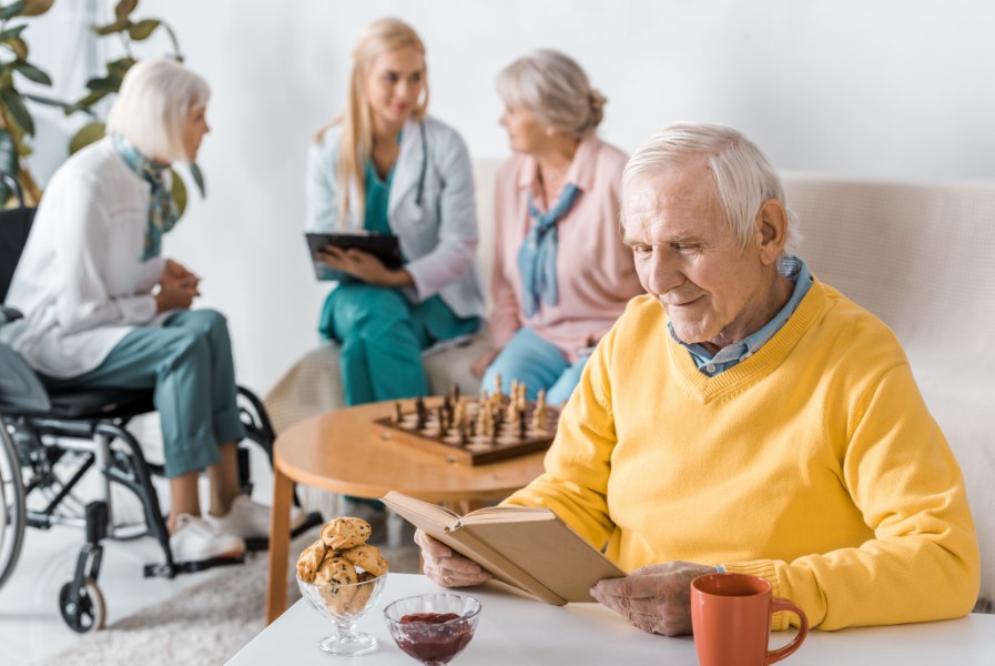 seniors at a nursing home