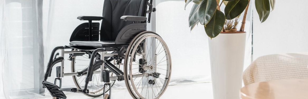 wheel chair in an assisted living facility